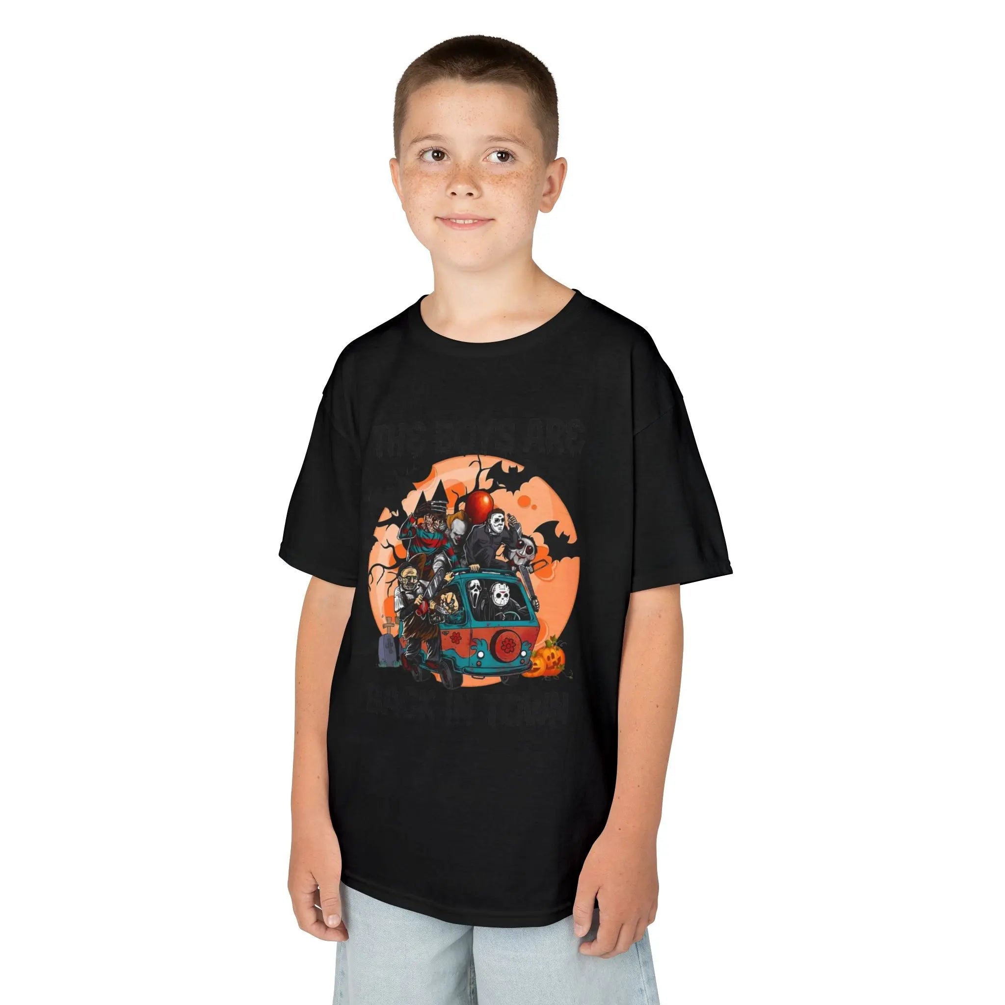 Kids Halloween T-Shirt - The Boys Are Back in Town, Spooky Tee, Halloween Costume Printify